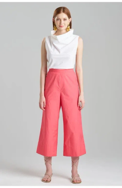 Natori Techno Poplin Cropped Pants With Embroidery