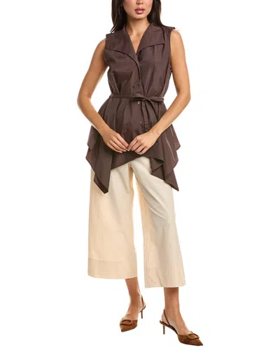 Natori Techno Poplin Handkerchief Hem Shirt In Brown