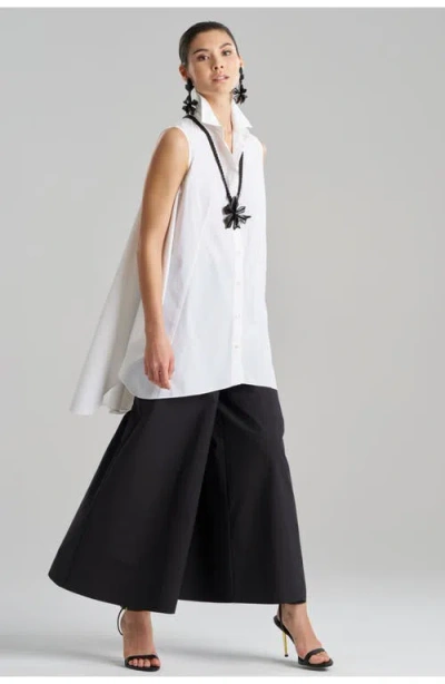 Natori Techno Poplin Sleeveless Trapeze Tunic In White