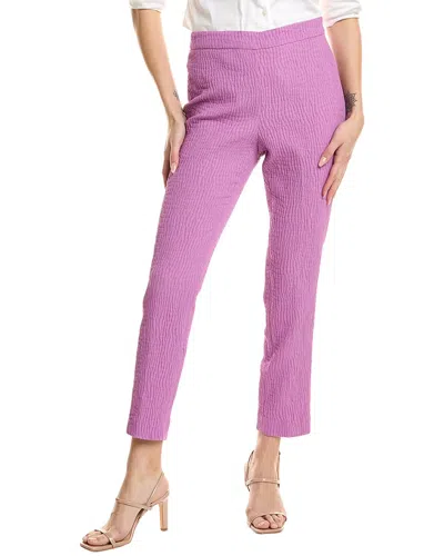 Natori Textured Cotton Jacquard Side Zip Ankle Pant In Pink