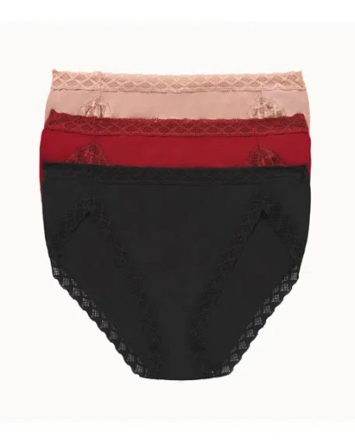 Natori Three-pack Bliss Cotton French-cut Briefs In Multi