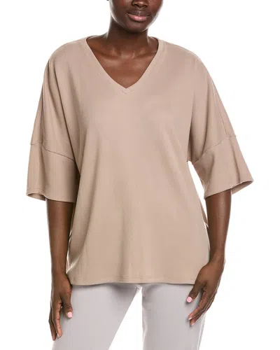 Natori Tranquility Waffle V-neck Top In Neutral