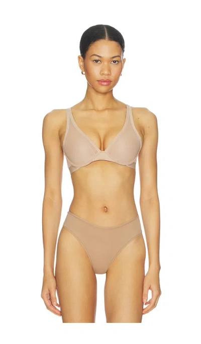 Natori True Zen Plunge T-shirt Bra In Brown
