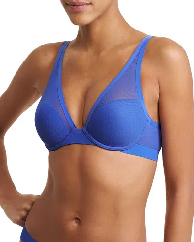 Natori True Zen Plunging T-shirt Bra In Blue