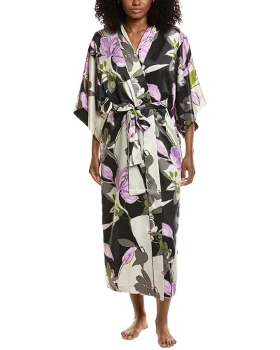 Natori Tsubaki Satin V-neck Caftan In Multi