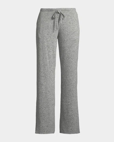 Natori Ulla Brushed Rib-knit Lounge Pants In Light Gray