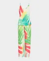 Natori Usami Botanical-print Charmeuse Pajama Set In Multi