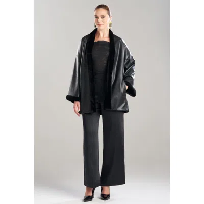 Natori Vegan Luxe Lambskin Fur Lined Topper In Gray