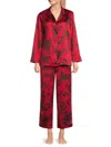 Natori Women's 2-piece Print Satin Pajama Set In Ruby