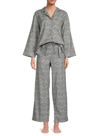 Natori Women's 2-piece Geometric Print Pajama Set In Grey