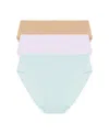 Natori Bliss Bare Cotton High Cut Brief 3-pack In Multi