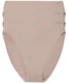 Natori Women's Bliss Bare Cotton 3-pk. High-waist Brief Underwear 778346mp In Cafe,cafe,cafe