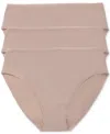 Natori Bliss Bare Cotton Hipster 3-pack In Cafe