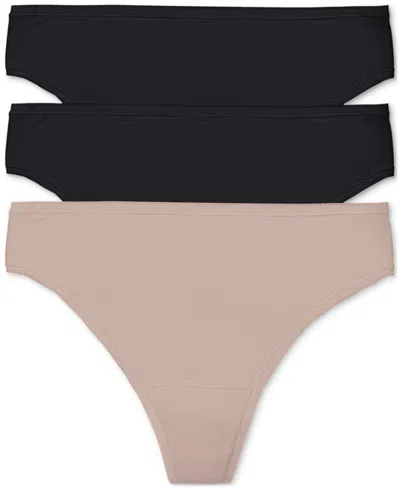 NATORI WOMEN'S 3-PK. BLISS BARE COTTON THONG UNDERWEAR 771346MP