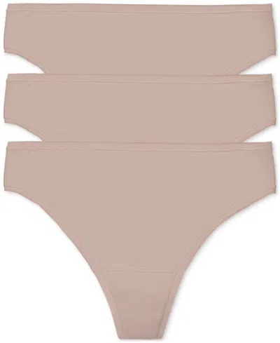 NATORI WOMEN'S 3-PK. BLISS BARE COTTON THONG UNDERWEAR 771346MP