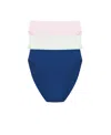 Natori Bliss Bare Cotton High Cut Brief 3-pack In Multi