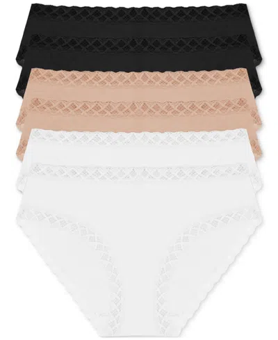 Natori Women's 6-pk. Bliss Girl Brief Underwear 156058p6 In Black,cafe