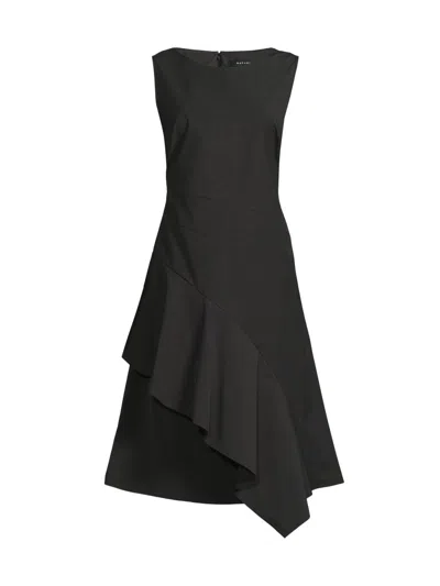 Natori Women's Asymmetric Origami Taffeta Dress In Black
