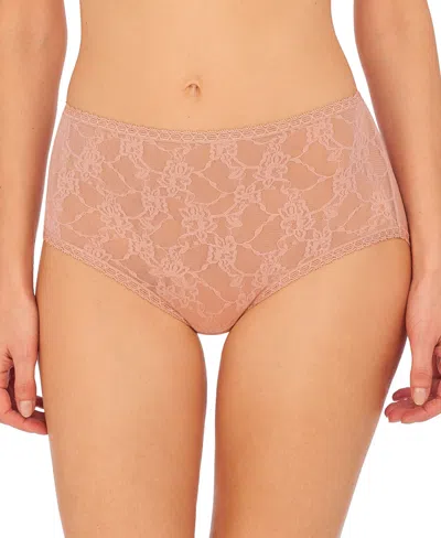 Natori Women's Bliss Allure One Size Lace Full Brief Underwear 778303 In Rose Beige
