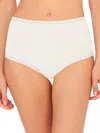 Natori Bliss Lace-trim High Rise Cotton Brief 755058 In Ivory