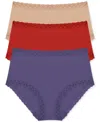 Natori 3-pack Cotton Full Briefs In Nightfall,samba,cafe