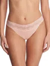 Natori Bliss Perfection Lace-waist Thong Underwear 750092 In Cameo Rose (nude )