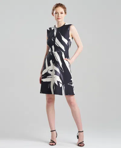 Natori Women's Calligraphy Print Scuba Crepe Dress In Black