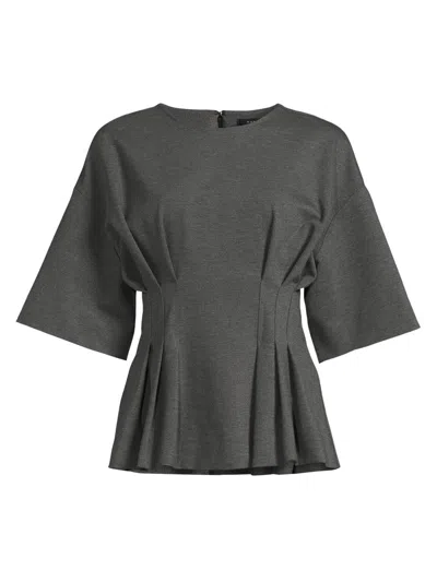 Natori Women's Compact Knit Pleat Release Top In Gray
