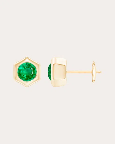 Natori Women's Emerald & 14k Gold Hexagon Stud Earrings In Multicolor