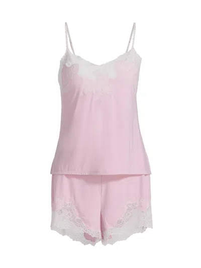 Natori Women's Enchant Floral Lace-trimmed Camisole & Shorts Set In Pink