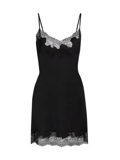 Natori Women's Enchant Floral Lace-trimmed Chemise In Black