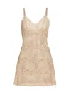 Natori Feathers Boudoir Allover Feathers Lace Chemise In Cafe