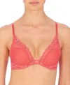 Natori Feathers Plunge Bra In Damask Pnk