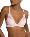 Natori Women's Feathers Lace Contour Underwire Plunge Bra 730023 In Pink