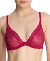 Natori Feathers Plunge T-shirt Basics Bra In Primrose Lace,buff