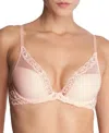 Natori Feathers Contour Plunge T-shirt Everyday Plunge Bra (32ddd) Women's In Seashell