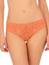 Natori Women's Feathers Lace Hipster In Cantaloupe