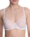 Natori Flora Unlined Lace Balconette Underwire Bra In White