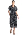 Natori Women's Floral-embroidered Jumpsuit In Black