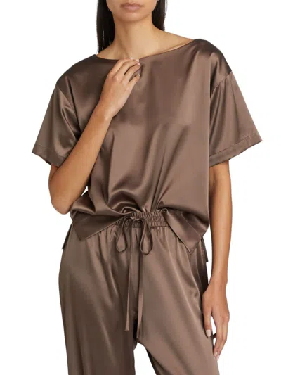Natori Women's Glamour Satin Top In Brown