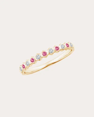 Natori Women's Hexagonal Diamond & Pink Tourmaline Band 14k Gold In Multicolor