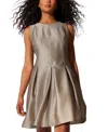 Natori Women's Jacquard Sleeveless Pleated Dress In Brushed Gold