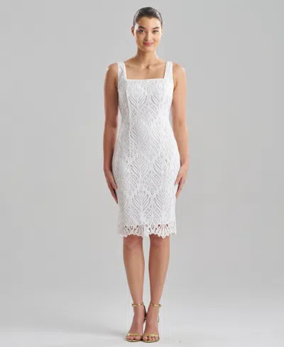 Natori Women's Leaflet Lace Square Neck Dress In White