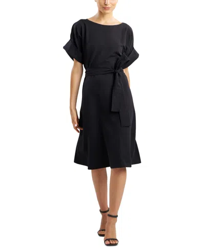 Natori Women's Lightweight Woven Boat-neck Dress In Black