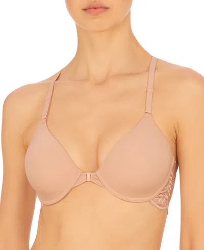 Natori Women's Lush Front Close Lace Racerback Underwire Bra 728309 In Rose Beige,warm White