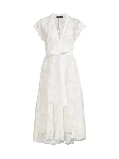 Natori Women's Nishi Lace Tie-waist Midi-dress In White