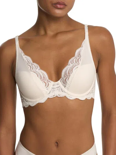 Natori Women's Persuasion Lace Convertible Plunge T Shirt Bra In White