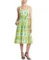 Natori Women's Printed Tie-waist Cotton Midi Dress In Palm