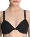 Natori Pure Luxe Covertible Front Close Underwire Bra In Black