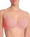 Natori Women's Pure Luxe Custom Coverage Contour Underwire Bra 732080 In Pink
